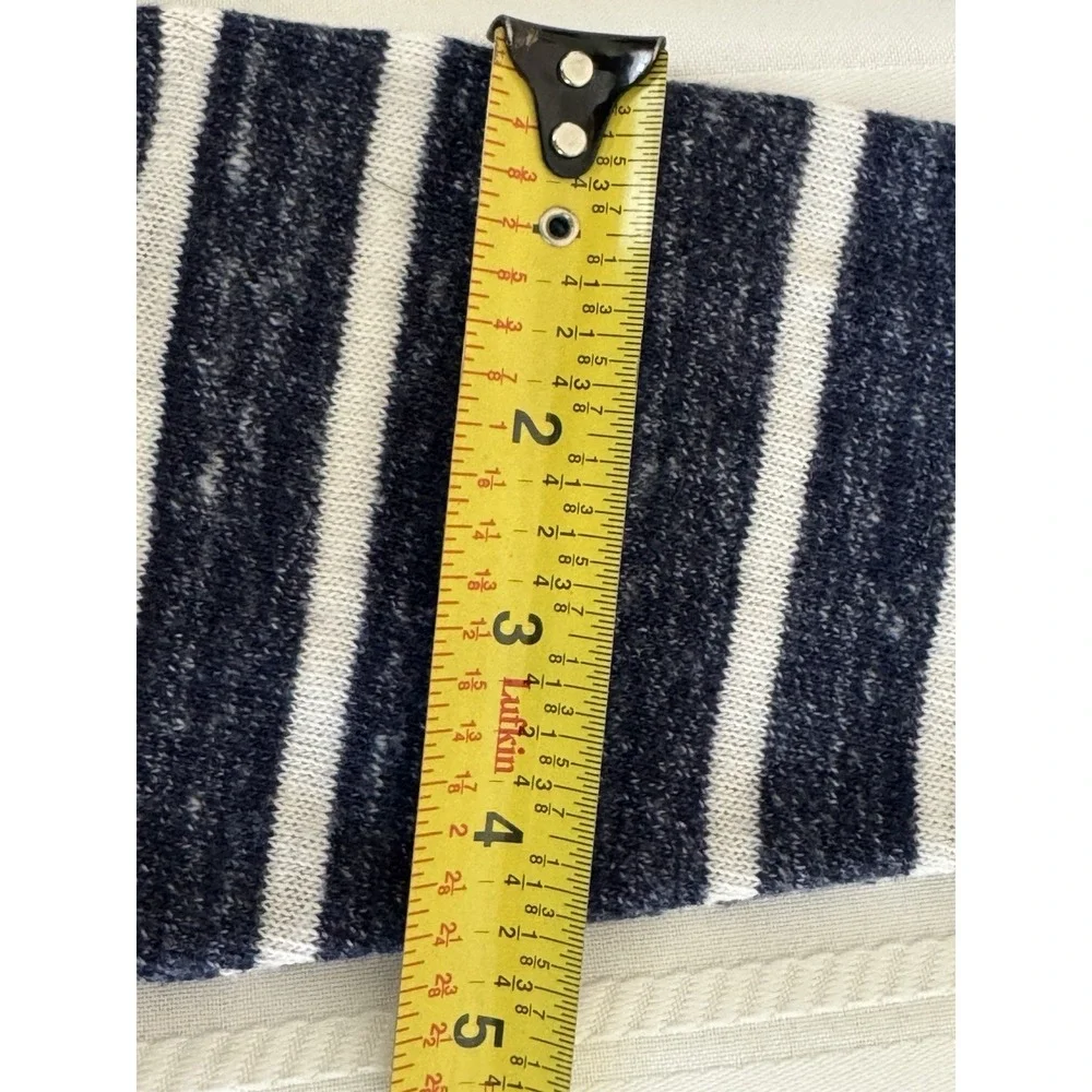 Old Navy Girls Large 10-12 Striped Open Front Cardigan Navy Blue White Knit